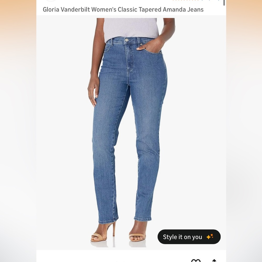 Gloria Vanderbilt Classic High Rise Denim Jeans